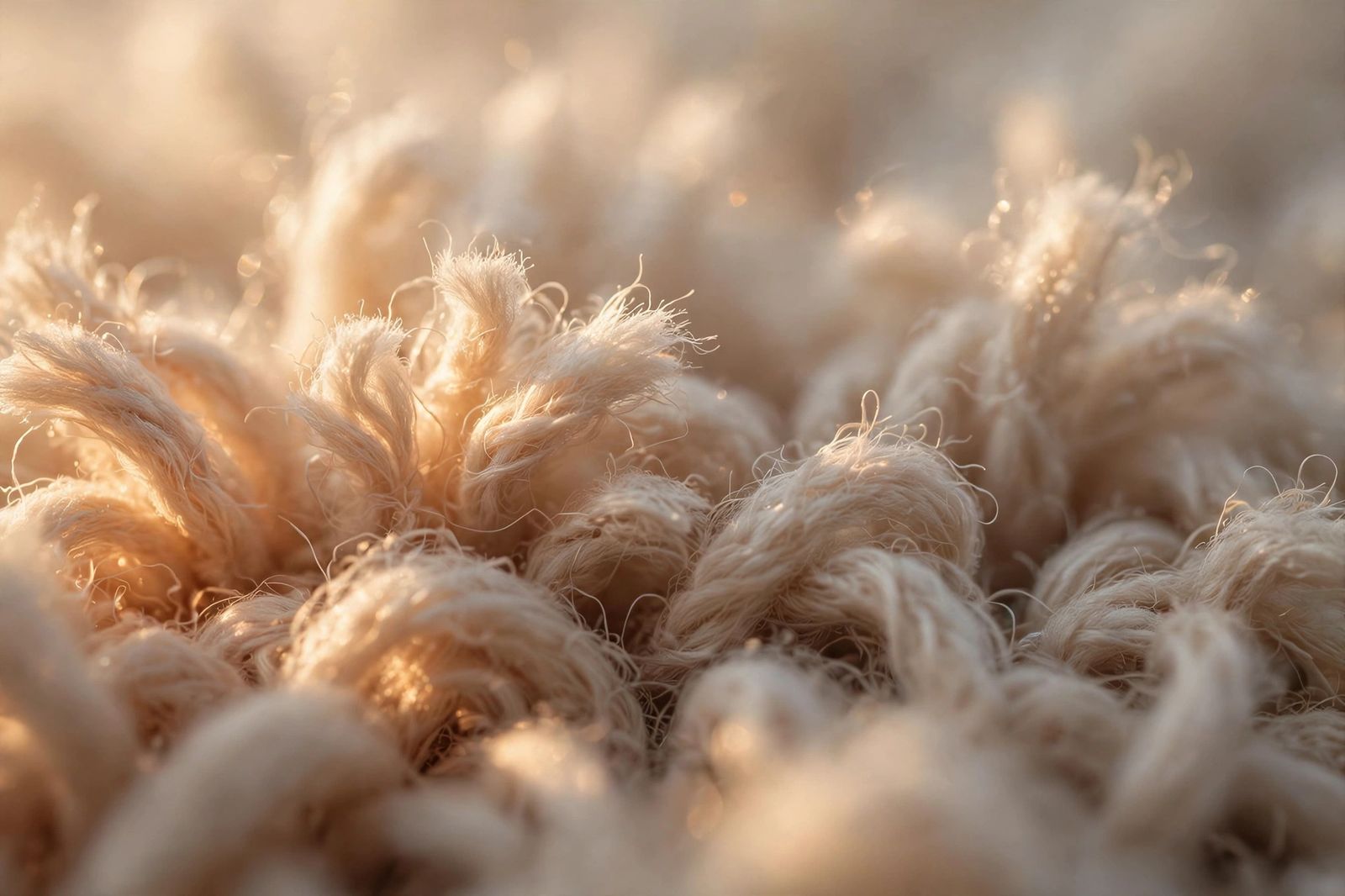 Clean carpet fibers in macro detail